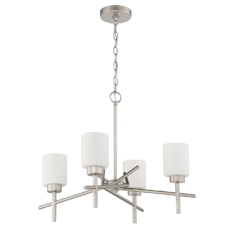 Durable Industrial Lighting for Harsh EnvironmentsCadence 4 Light Chandelier in Satin Nickel Durable Industrial Lighting for Harsh EnvironmentsCadence 4 Light Chandelier in Satin Nickel