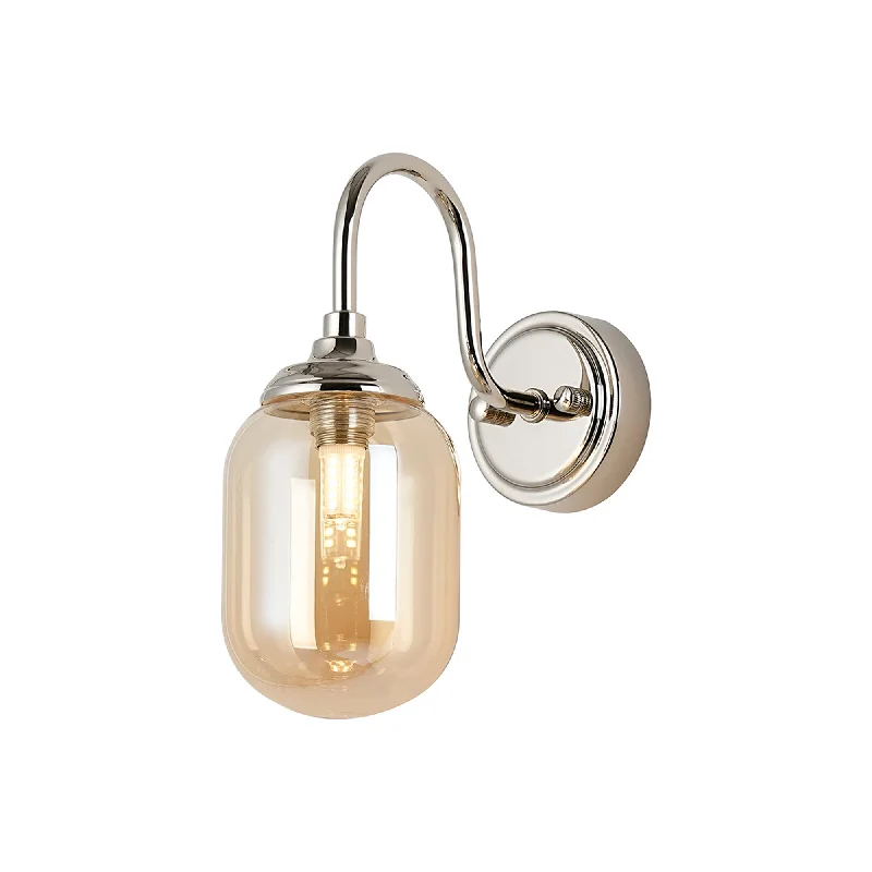 Polished Nickel/Amber Smooth Tubular Glass