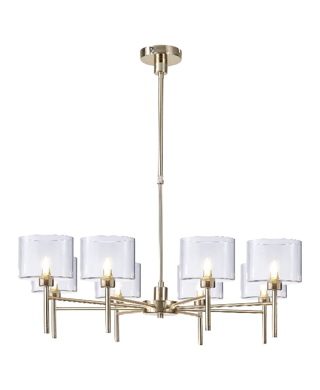 French Gold/Clear Wide Cylinder Shade