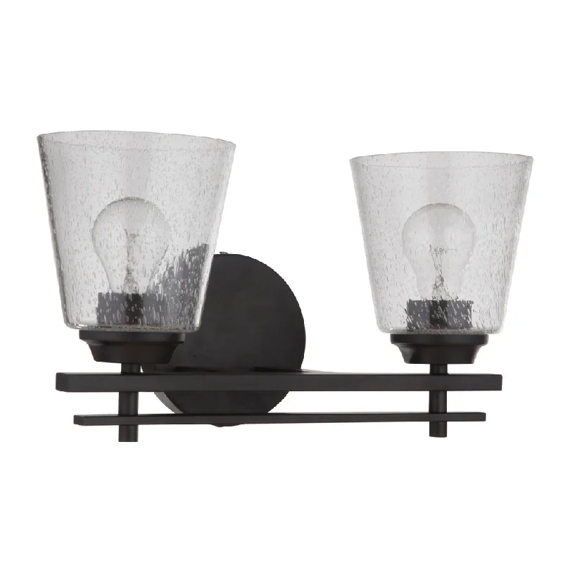 Industrial Lighting for Chemical PlantsDrake 2 Light Vanity in Flat Black
