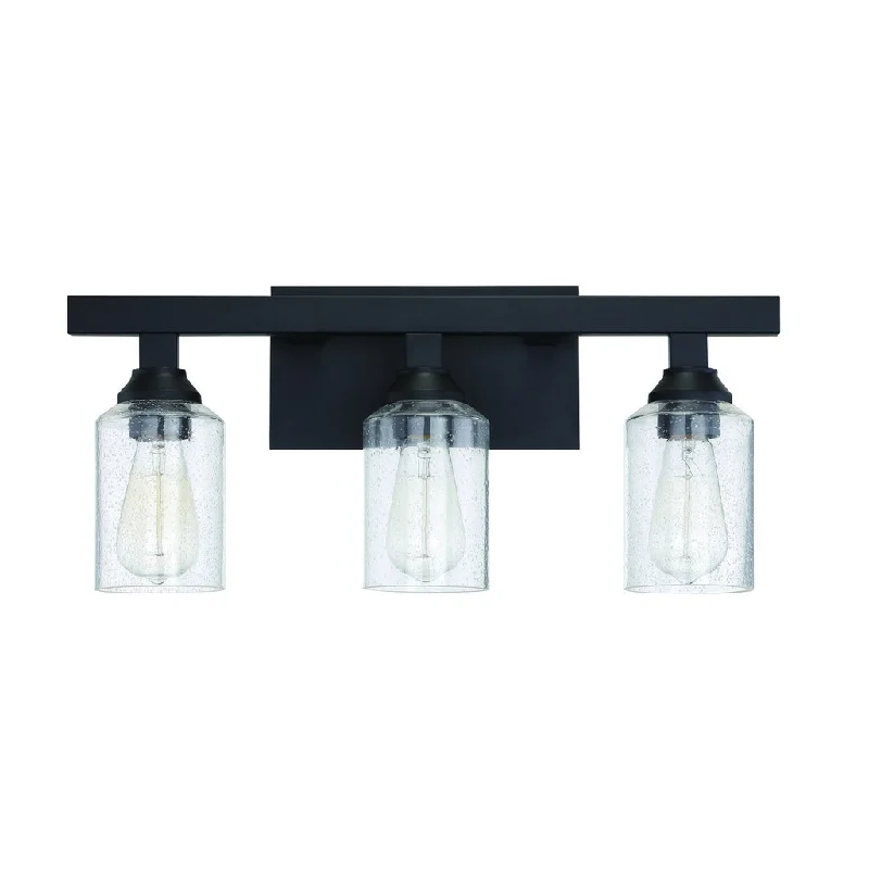 Energy - Efficient Industrial Lighting for Cost - SavingsChicago 3 Light Vanity in Flat Black Energy - Efficient Industrial Lighting for Cost - SavingsChicago 3 Light Vanity in Flat Black