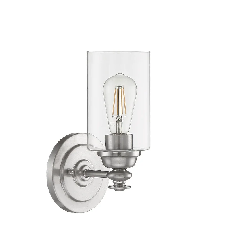 Waterproof Industrial Lighting for Wet AreasDardyn 1 Light Wall Sconce in Brushed Polished Nickel (Clear Glass) Waterproof Industrial Lighting for Wet AreasDardyn 1 Light Wall Sconce in Brushed Polished Nickel (Clear Glass)