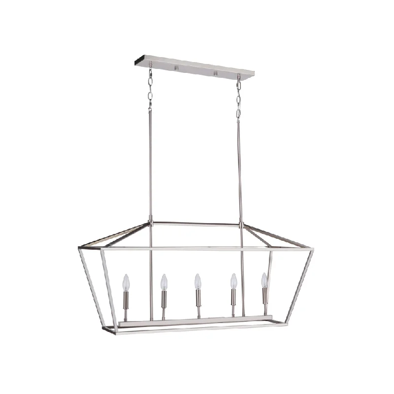 Industrial Lighting with High CRI (Color Rendering Index) for True Color PerceptionFlynt II 5 Light Island in Flat Black/Brushed Polished Nickel Industrial Lighting with High CRI (Color Rendering Index) for True Color PerceptionFlynt II 5 Light Island in Flat Black/Brushed Polished Nickel