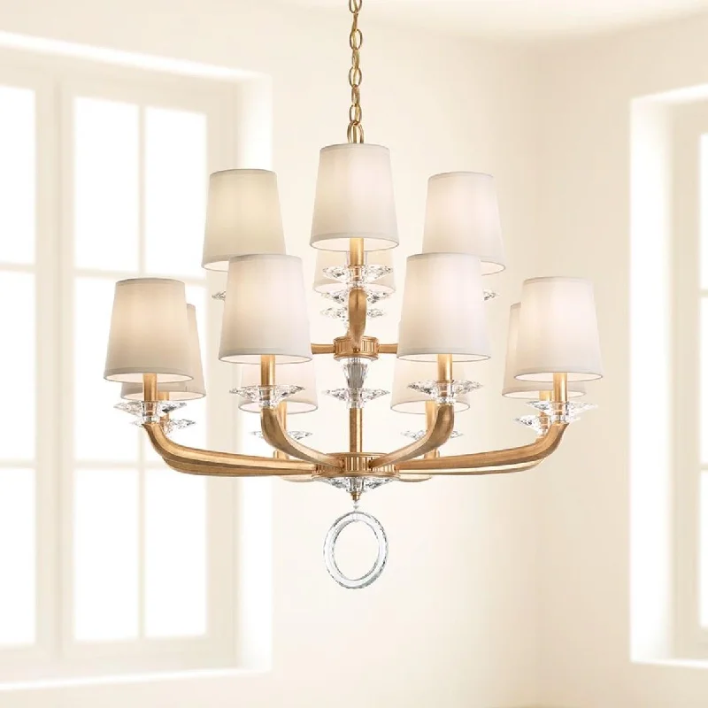 Industrial Lighting for Woodworking FactoriesEmilea 34 inch 12 Lights Etruscan Gold Chandelier with Clear Optic Crystals Industrial Lighting for Woodworking FactoriesEmilea 34 inch 12 Lights Etruscan Gold Chandelier with Clear Optic Crystals