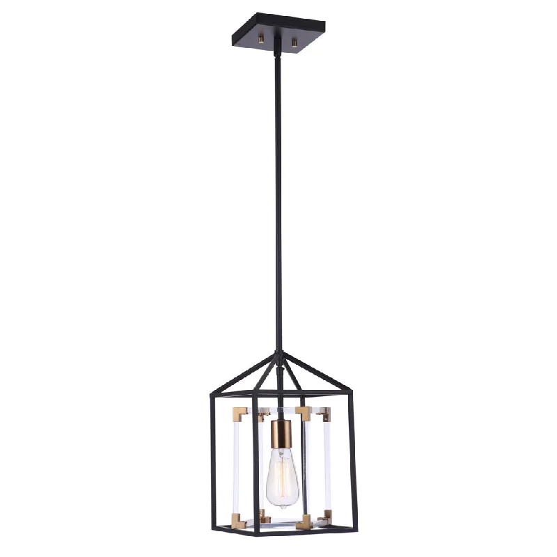 Durable Industrial Lighting for Harsh EnvironmentsAaron 1 Light Acrylic Pendant in Flat Black/Satin Brass Durable Industrial Lighting for Harsh EnvironmentsAaron 1 Light Acrylic Pendant in Flat Black/Satin Brass