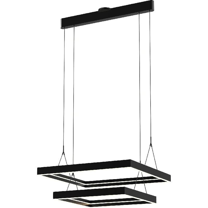 Contemporary track lighting in black finishTrack lighting for retail window displaysAthena Small Double Rectangle Pendant