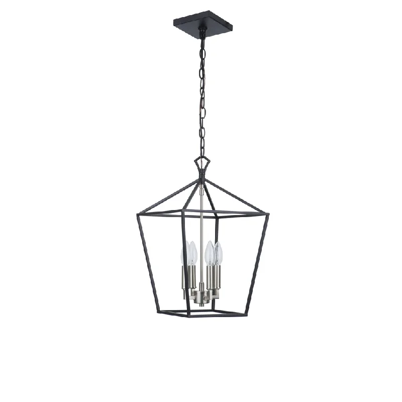 Industrial Lighting for Metal Fabrication ShopsFlynt II 4 Light 12" Foyer in Flat Black/Brushed Polished Nickel Industrial Lighting for Metal Fabrication ShopsFlynt II 4 Light 12" Foyer in Flat Black/Brushed Polished Nickel
