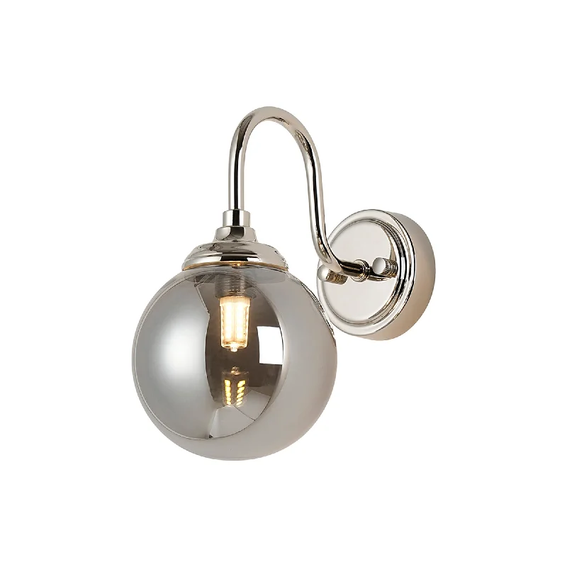 Polished Nickel/Smoke Smooth Round Glass