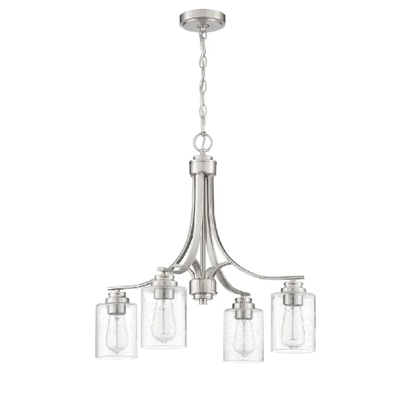 Industrial Emergency Lighting for Safety in FactoriesBolden 4 Light Chandelier in Brushed Polished Nickel Industrial Emergency Lighting for Safety in FactoriesBolden 4 Light Chandelier in Brushed Polished Nickel