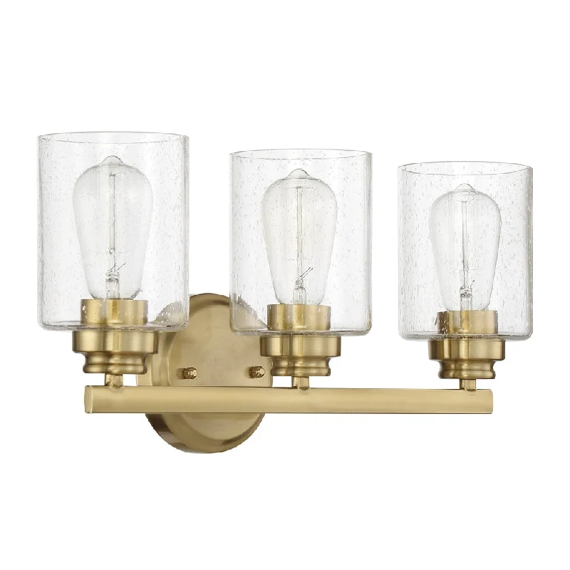Industrial Lighting for Chemical PlantsBolden 3 Light Vanity in Satin Brass