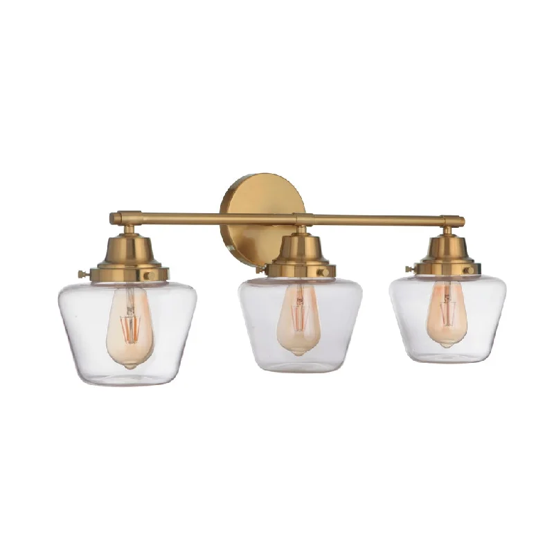 Industrial Exit Sign Lighting for Quick EvacuationEssex 3 Light Vanity in Satin Brass Industrial Exit Sign Lighting for Quick EvacuationEssex 3 Light Vanity in Satin Brass