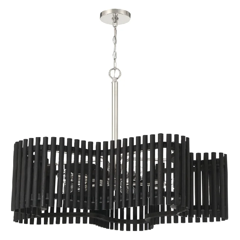 Corrosion - Resistant Industrial Lighting for Coastal FactoriesFreeform 5 Light Large Chandelier in Polished Nickel/Black Walnut Corrosion - Resistant Industrial Lighting for Coastal FactoriesFreeform 5 Light Large Chandelier in Polished Nickel/Black Walnut