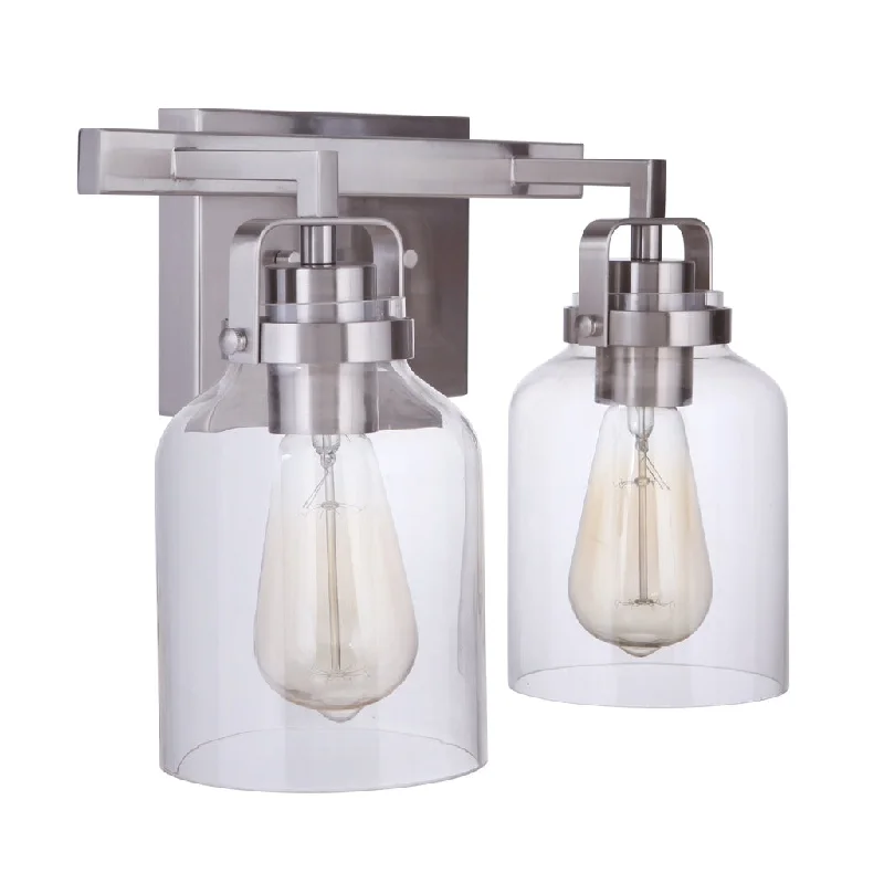Industrial Lighting for Woodworking FactoriesFoxwood 2 Light Vanity in Brushed Polished Nickel Industrial Lighting for Woodworking FactoriesFoxwood 2 Light Vanity in Brushed Polished Nickel