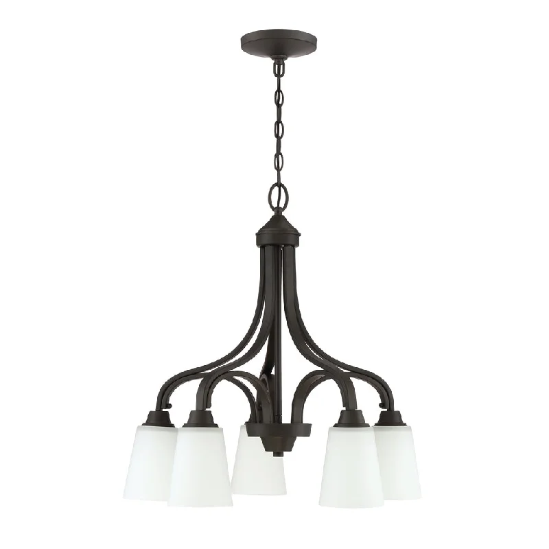Industrial Task Lighting for Precision WorkstationsGrace 5 Light Down Chandelier in Espresso
