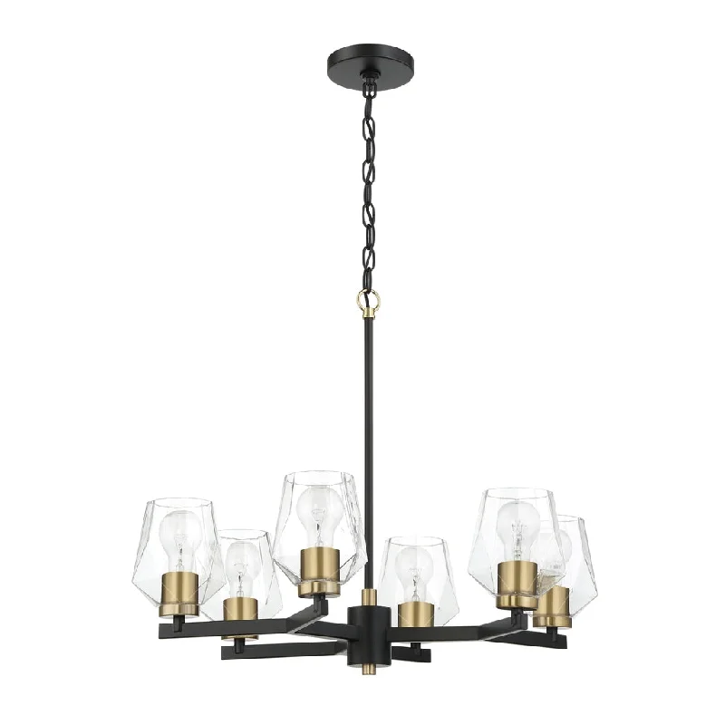 Color - Tunable Industrial Lighting for Special ApplicationsAvante Grand 6 Light Chandelier in Flat Black/Satin Brass Color - Tunable Industrial Lighting for Special ApplicationsAvante Grand 6 Light Chandelier in Flat Black/Satin Brass