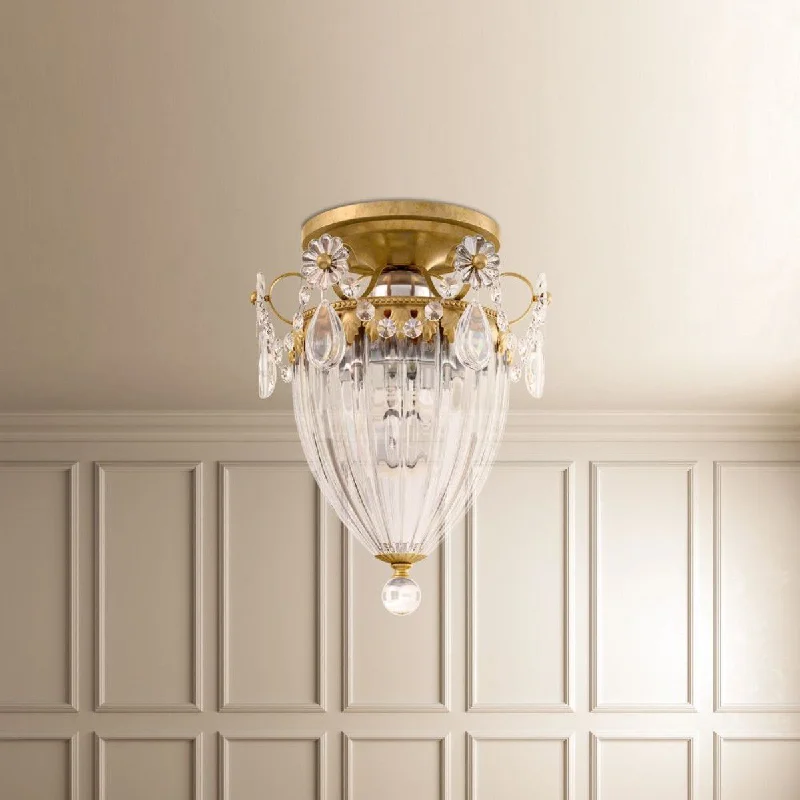 Adjustable Industrial Lighting for Flexible IlluminationBagatelle 10 inch Heirloom Gold Semi Flush Mount Light with Clear Heritage Crystals Adjustable Industrial Lighting for Flexible IlluminationBagatelle 10 inch Heirloom Gold Semi Flush Mount Light with Clear Heritage Crystals