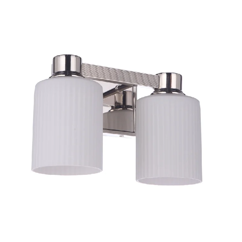 Industrial Area Lighting for Large Open SpacesBretton 2 Light Vanity in Polished Nickel Industrial Area Lighting for Large Open SpacesBretton 2 Light Vanity in Polished Nickel