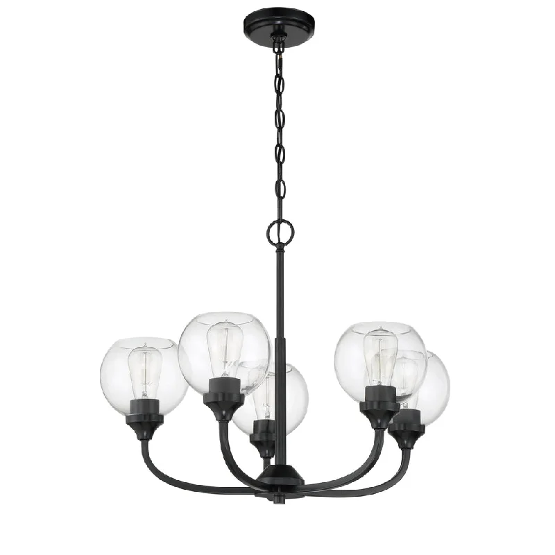 Industrial Lighting for Electronics ManufacturingGlenda 5 Light Chandelier in Flat Black Industrial Lighting for Electronics ManufacturingGlenda 5 Light Chandelier in Flat Black