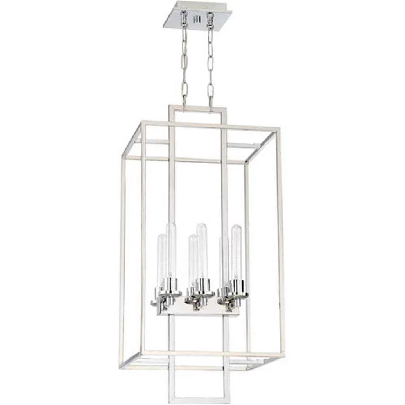 Industrial Exit Sign Lighting for Quick EvacuationCubic 6 Light Foyer in Chrome