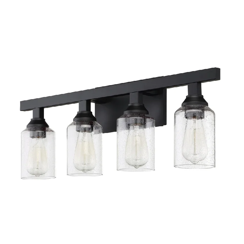 Industrial Flood Lighting for Outdoor Loading DocksChicago 4 Light Vanity in Flat Black Industrial Flood Lighting for Outdoor Loading DocksChicago 4 Light Vanity in Flat Black