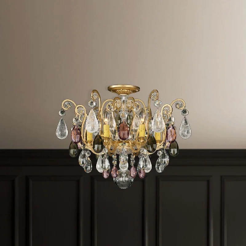 Adjustable Industrial Lighting for Flexible IlluminationRenaissance Rock Crystal 20 in. Etruscan Gold Semi Flush Mount Light With Clear Rock Crystals Adjustable Industrial Lighting for Flexible IlluminationRenaissance Rock Crystal 20 in. Etruscan Gold Semi Flush Mount Light With Clear Rock Crystals