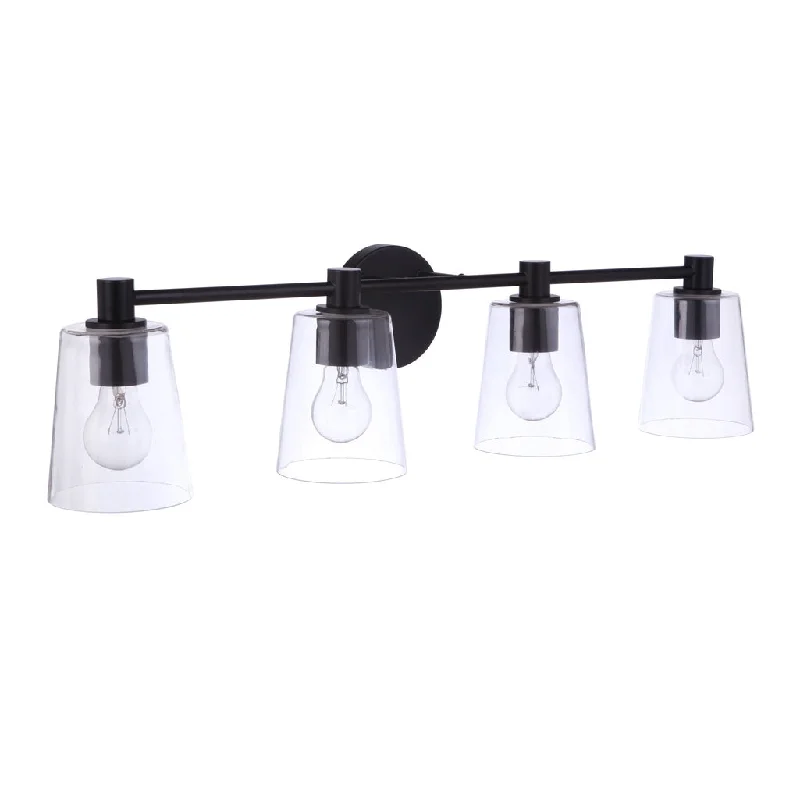 Industrial Wall - Mounted Lighting for Workshop WallsEmilio 4 Light Vanity in Flat Black Industrial Wall - Mounted Lighting for Workshop WallsEmilio 4 Light Vanity in Flat Black