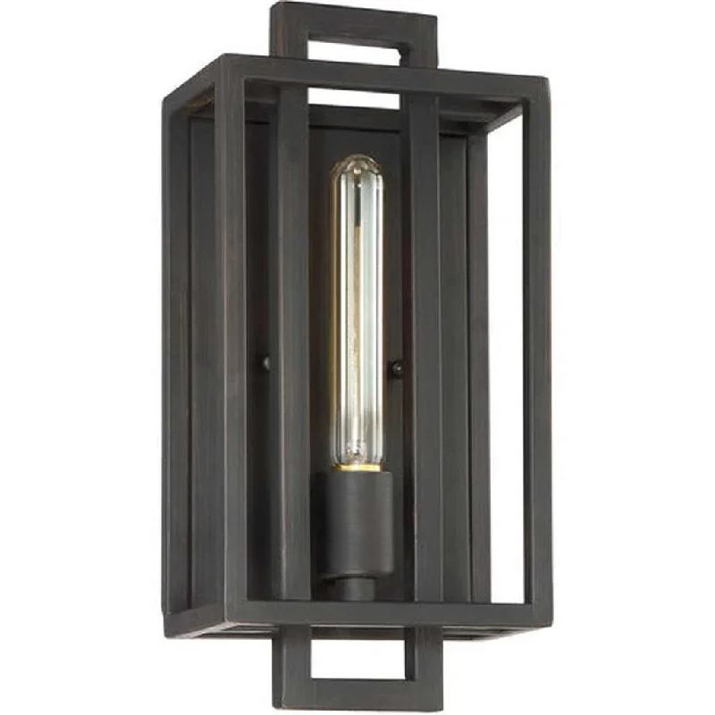 High - Bay LED Industrial Lighting for WarehousesCubic 1 Light Wall Sconce in Aged Bronze Brushed