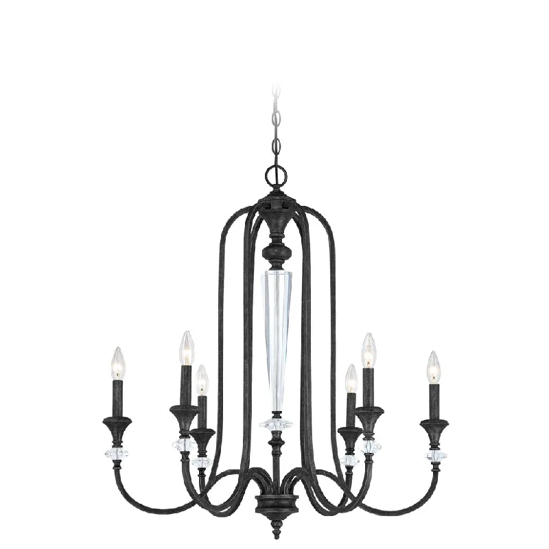 Industrial Lighting for Furniture FactoriesBoulevard 6 Light Chandelier in Mocha Bronze/Silver Accents