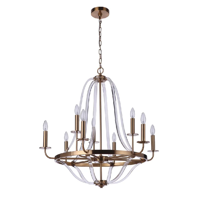 Adjustable Industrial Lighting for Flexible IlluminationGraclyn 9 Light Chandelier in Satin Brass