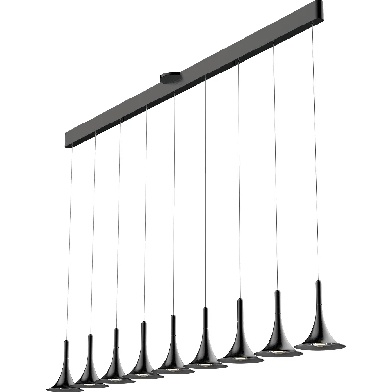 Track lighting with clear glass shadesAdjustable track lighting for living roomsJazz 7-Light Linear Suspension