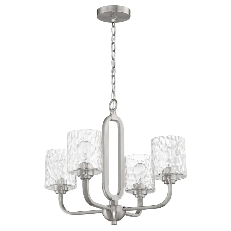 Dimmable Industrial Lighting for Ambiance ControlCollins 4 Light Chandelier in Brushed Polished Nickel