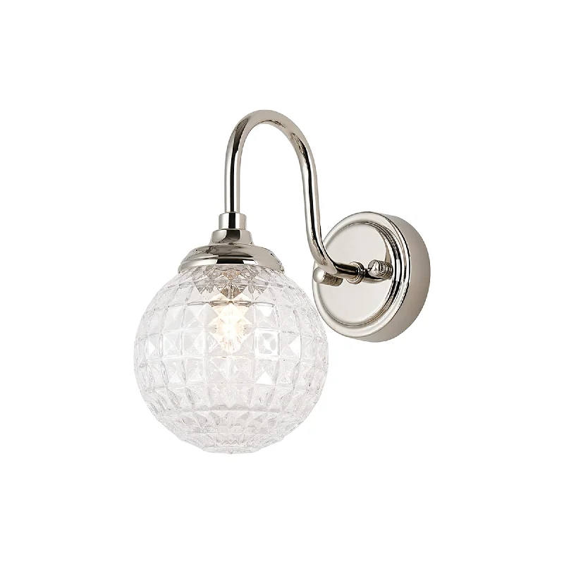 Polished Nickel/Clear Cross Pattern Round Glass