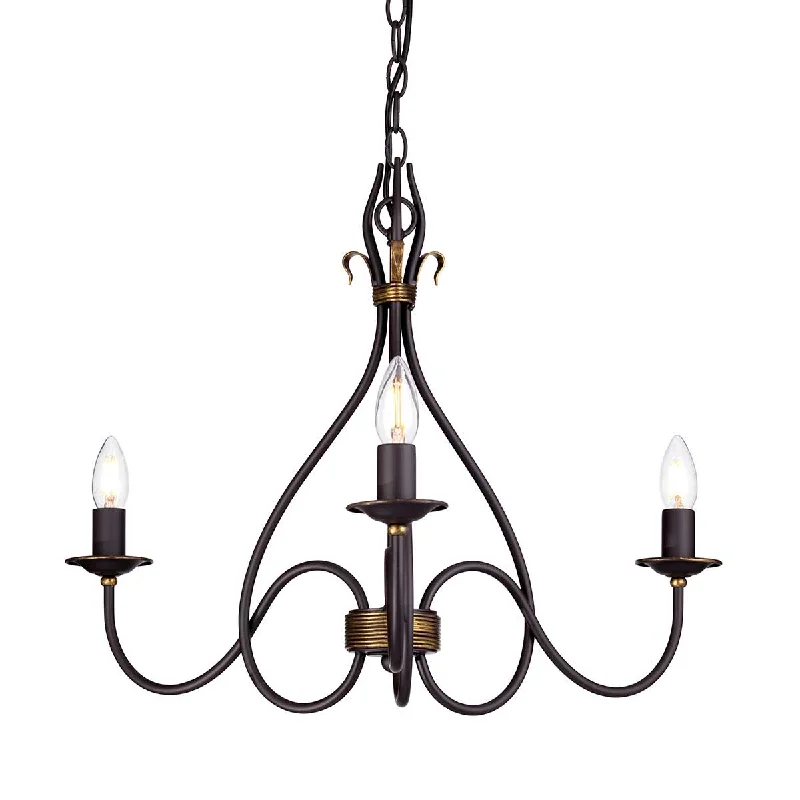 Contemporary track lighting in black finishIndustrial - style track lighting for loftsWindermere 3Lt Multi-Arm Pendant - Black & Gold