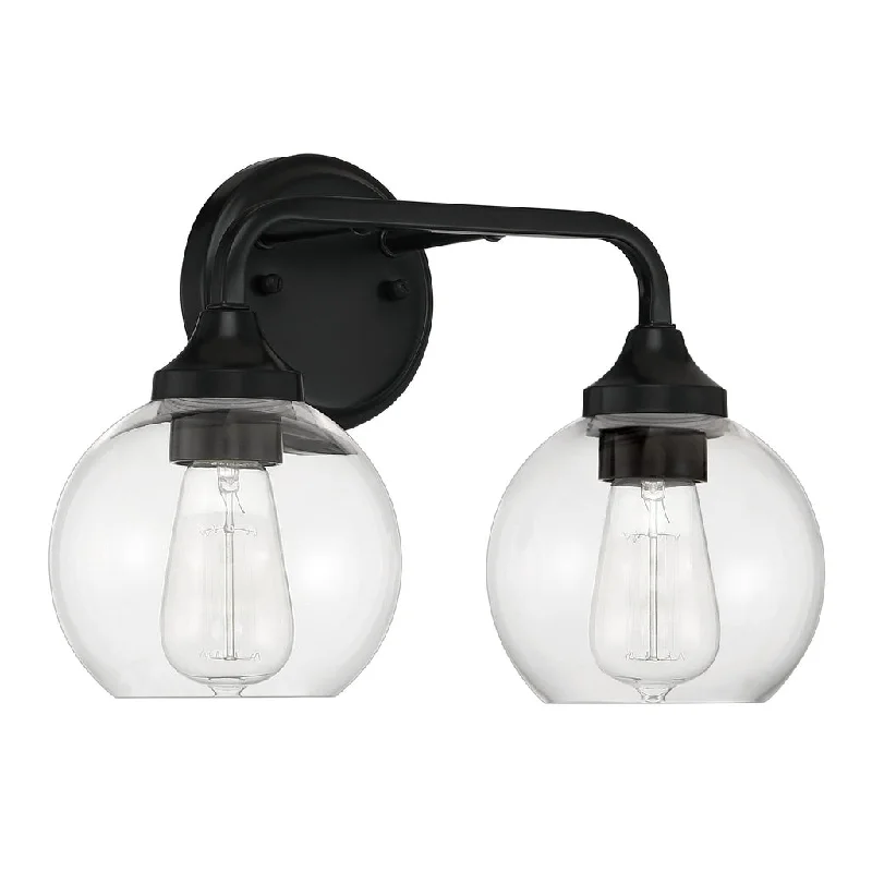 Industrial Lighting for Woodworking FactoriesGlenda 2 Light Vanity in Flat Black