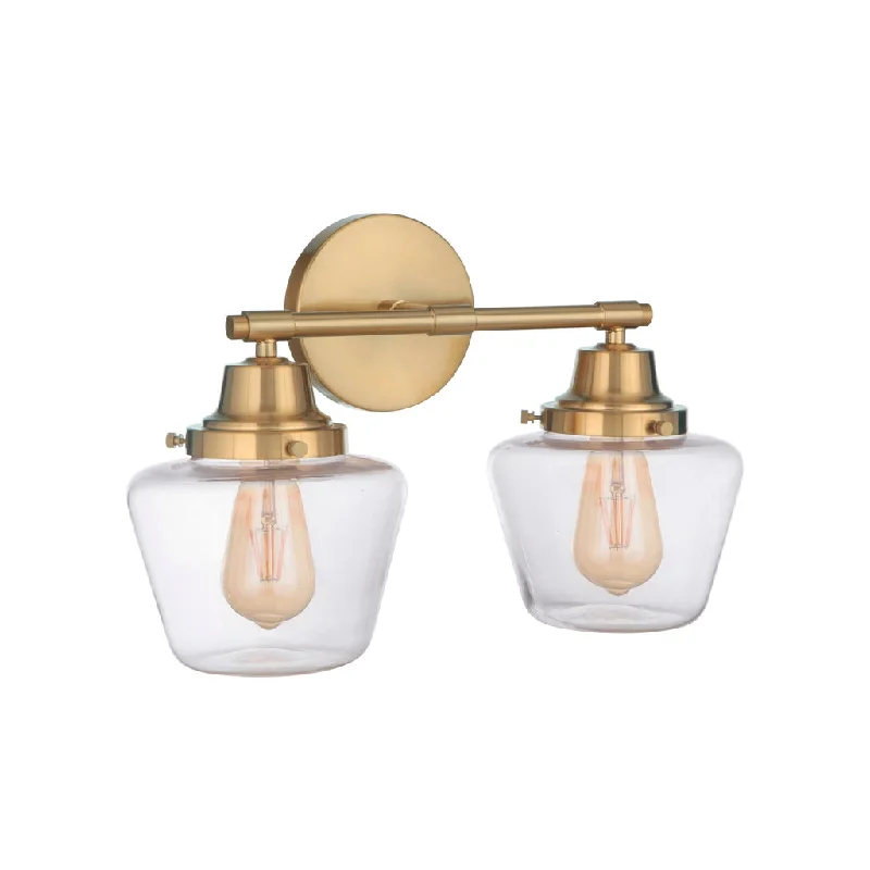 Energy - Efficient Industrial Lighting for Cost - SavingsEssex 2 Light Vanity in Satin Brass Energy - Efficient Industrial Lighting for Cost - SavingsEssex 2 Light Vanity in Satin Brass