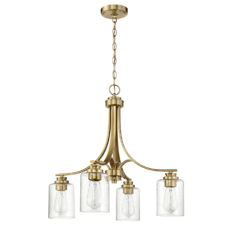 Shock - Resistant Industrial Lighting for Vibrating Machinery AreasBolden 4 Light Chandelier in Satin Brass Shock - Resistant Industrial Lighting for Vibrating Machinery AreasBolden 4 Light Chandelier in Satin Brass