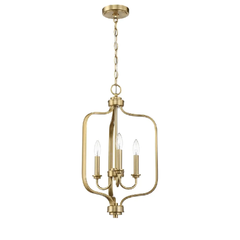 Industrial Area Lighting for Large Open SpacesBolden 3 Light Foyer in Satin Brass