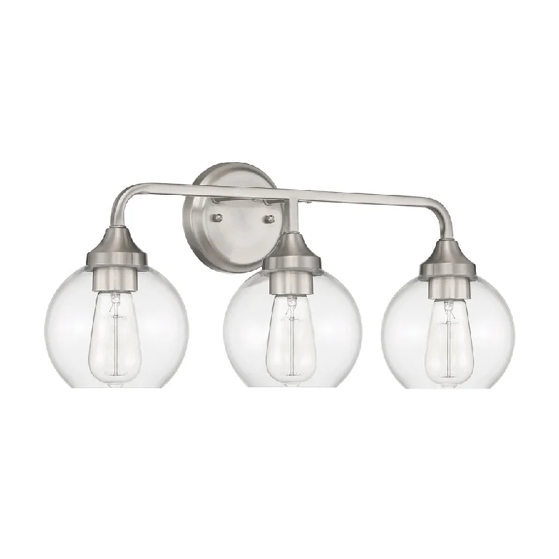 Industrial Ceiling - Mounted Lighting for Assembly PlantsGlenda 3 Light Vanity in Brushed Polished Nickel Industrial Ceiling - Mounted Lighting for Assembly PlantsGlenda 3 Light Vanity in Brushed Polished Nickel