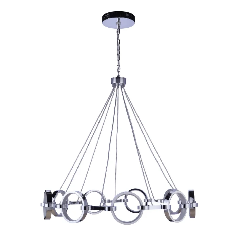 Shock - Resistant Industrial Lighting for Vibrating Machinery AreasContext 9 Light LED Chandelier in Chrome