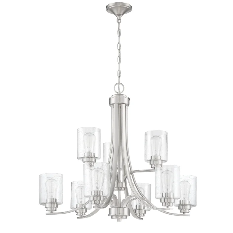 Industrial Lighting for Textile MillsBolden 9 Light Chandelier in Brushed Polished Nickel Industrial Lighting for Textile MillsBolden 9 Light Chandelier in Brushed Polished Nickel