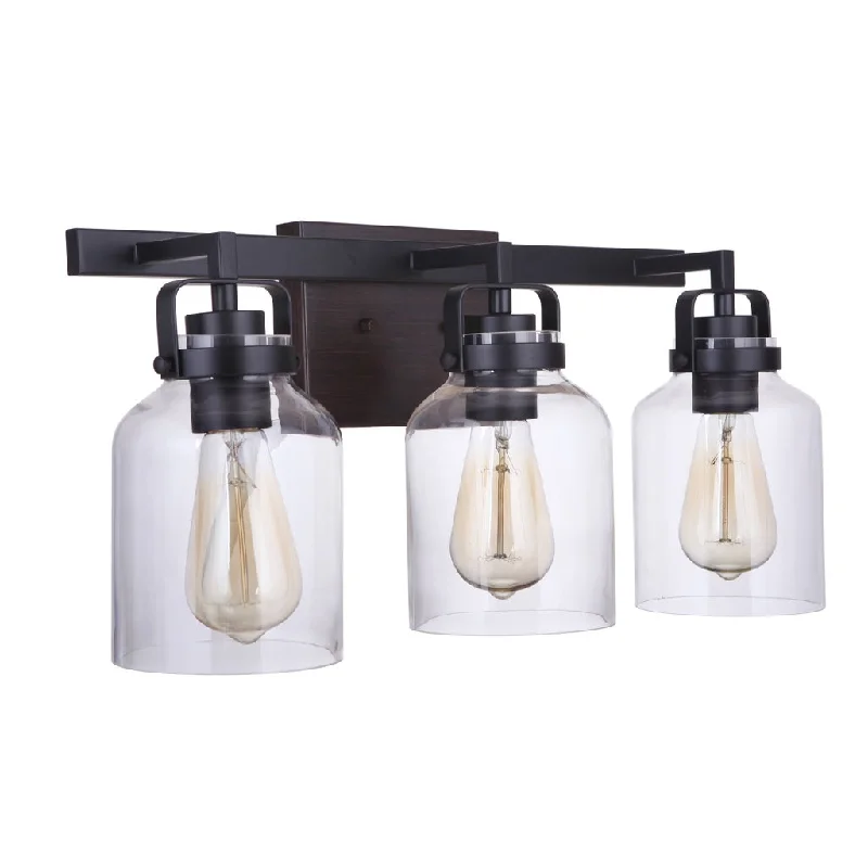 Adjustable Industrial Lighting for Flexible IlluminationFoxwood 3 Light Vanity in Flat Black/Dark Teak Adjustable Industrial Lighting for Flexible IlluminationFoxwood 3 Light Vanity in Flat Black/Dark Teak