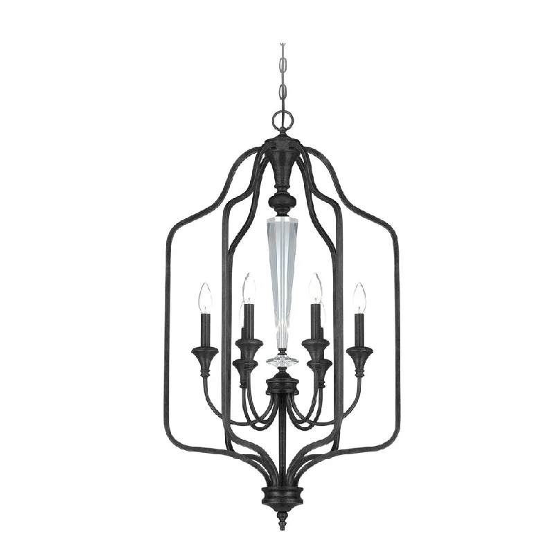 Industrial Emergency Lighting for Safety in FactoriesBoulevard 6 Light Foyer in Mocha Bronze/Silver Accents Industrial Emergency Lighting for Safety in FactoriesBoulevard 6 Light Foyer in Mocha Bronze/Silver Accents