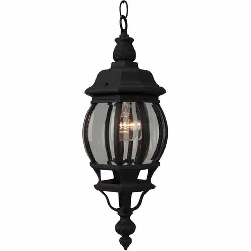 Industrial Lighting for Pharmaceutical ManufacturingFrench Style 1 Light Outdoor Pendant in Textured Black Industrial Lighting for Pharmaceutical ManufacturingFrench Style 1 Light Outdoor Pendant in Textured Black