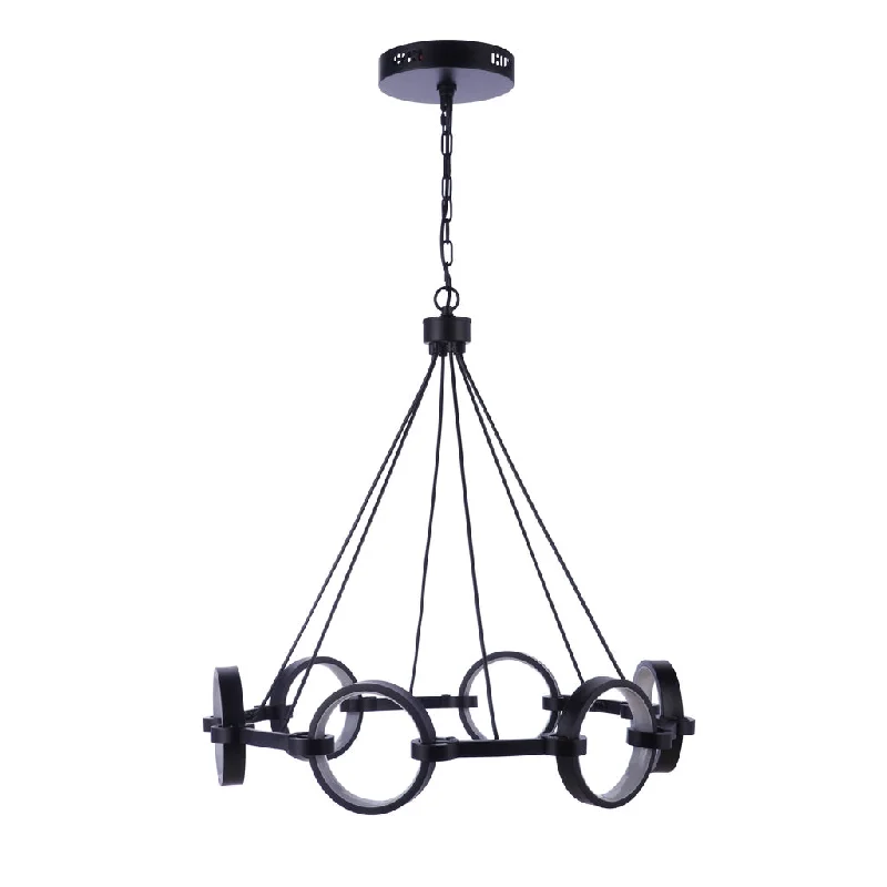 Corrosion - Resistant Industrial Lighting for Coastal FactoriesContext 6 Light LED Chandelier in Flat Black