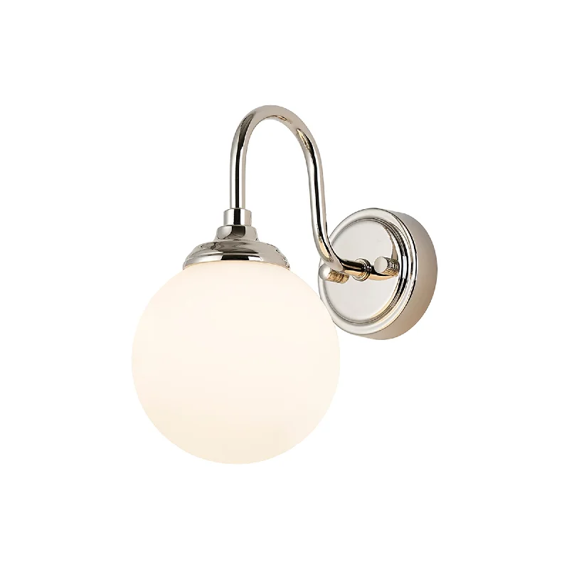 Polished Nickel/Opal Smooth Round Glass