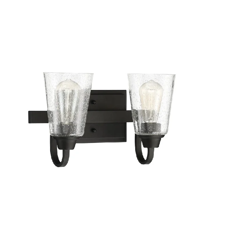 Color - Tunable Industrial Lighting for Special ApplicationsGrace 2 Light Vanity in Espresso (Clear Seeded Glass) Color - Tunable Industrial Lighting for Special ApplicationsGrace 2 Light Vanity in Espresso (Clear Seeded Glass)
