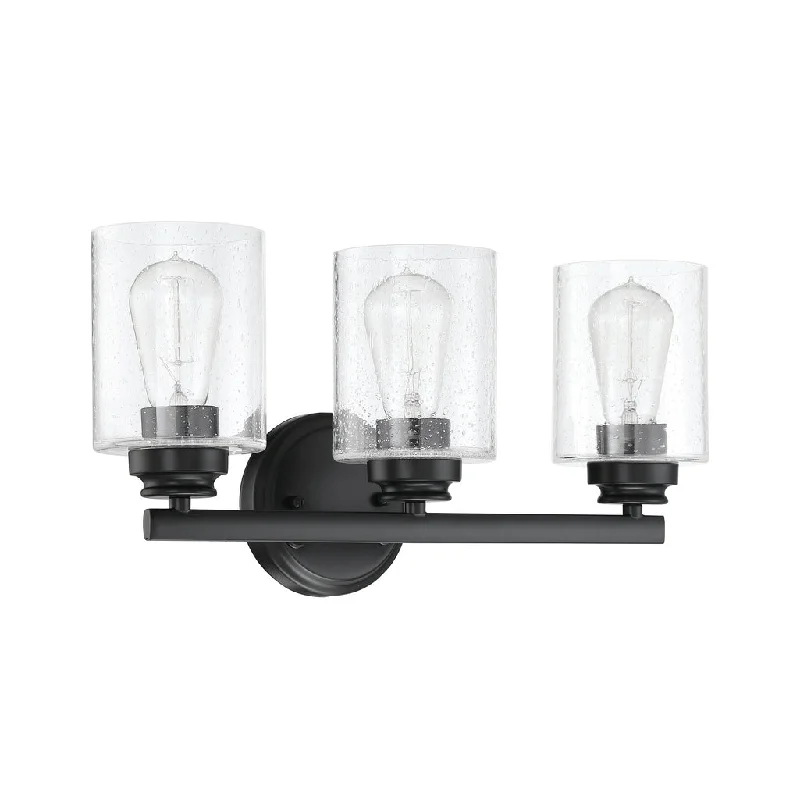 Durable Industrial Lighting for Harsh EnvironmentsBolden 3 Light Vanity in Flat Black Durable Industrial Lighting for Harsh EnvironmentsBolden 3 Light Vanity in Flat Black