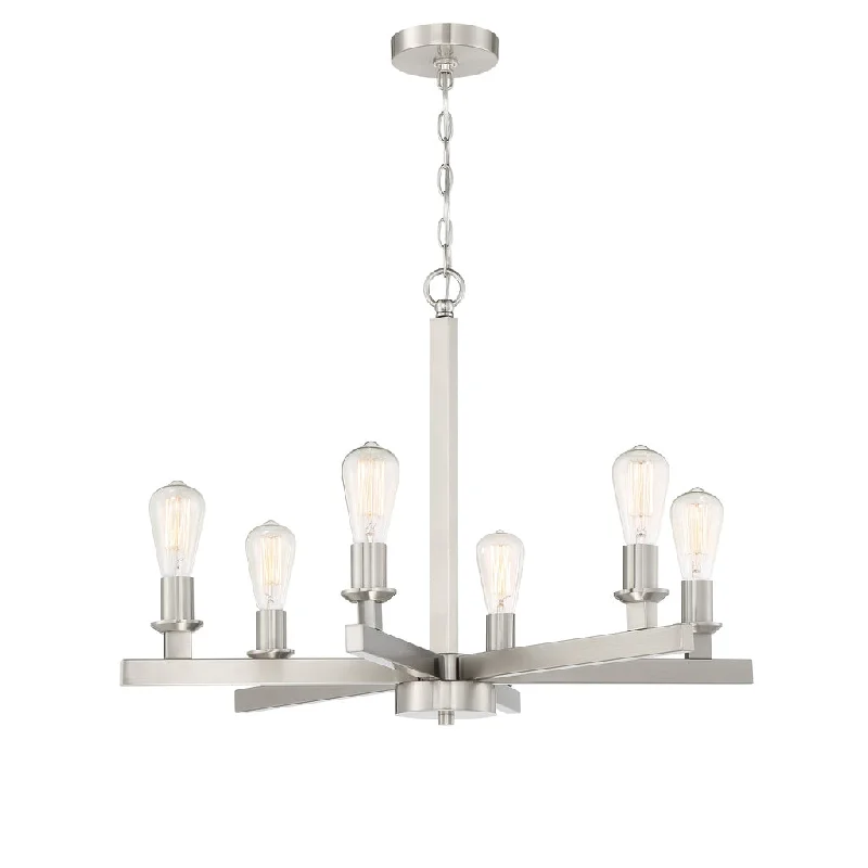 Waterproof Industrial Lighting for Wet AreasChicago 6 Light Chandelier in Brushed Polished Nickel Waterproof Industrial Lighting for Wet AreasChicago 6 Light Chandelier in Brushed Polished Nickel