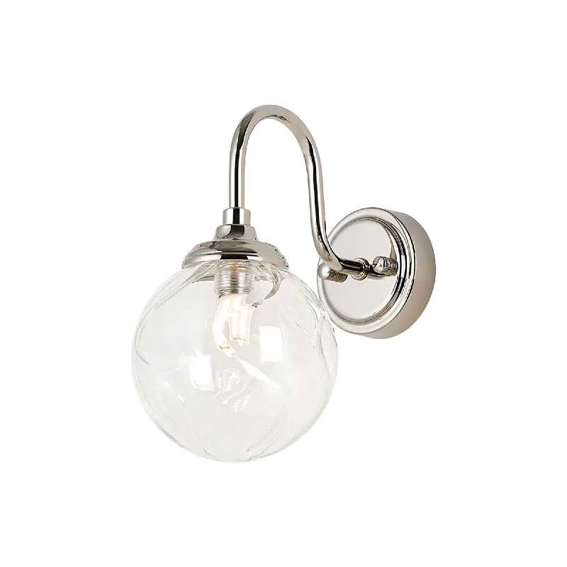 Polished Nickel/Clear Waved Round Glass