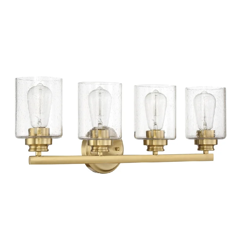 Industrial Wall - Mounted Lighting for Workshop WallsBolden 4 Light Vanity in Satin Brass Industrial Wall - Mounted Lighting for Workshop WallsBolden 4 Light Vanity in Satin Brass